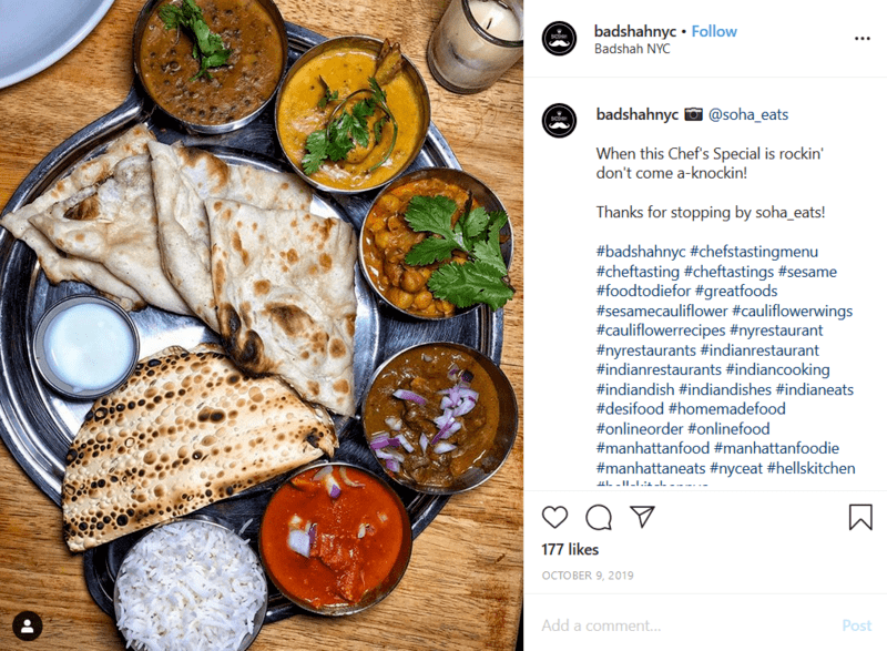 Indian Food on a Plate Instagram Post